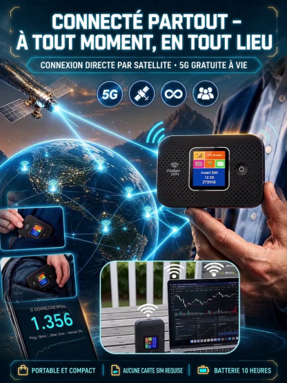 Point d'accès mobile WiFi couverture totale, Connexion sans abonnement, zéro frais internet mensuels!