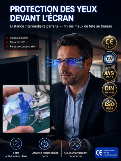【 Révolution Optique 】Fini l'opticien! Découvrez les lunettes intelligentes 6-en-1 : autofocus instantané, anti-lumière bleue et solaires.
