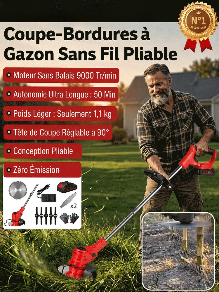 [Autonomie exceptionnelle] Tondeuse électrique pliable