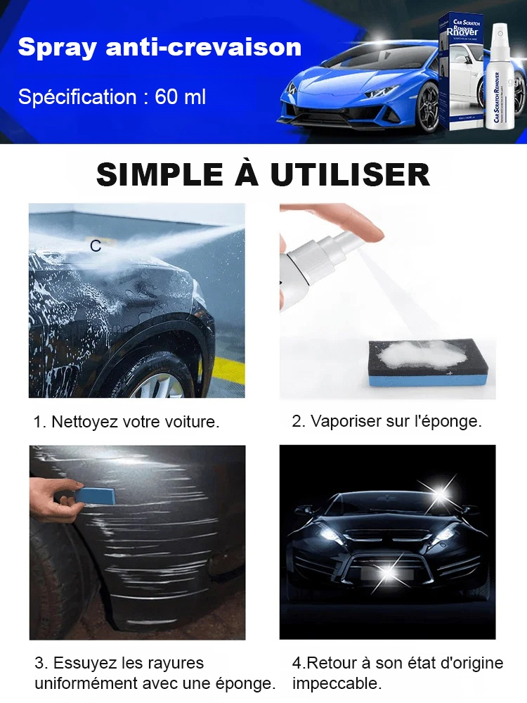 Spray de réparation des rayures pour voiture