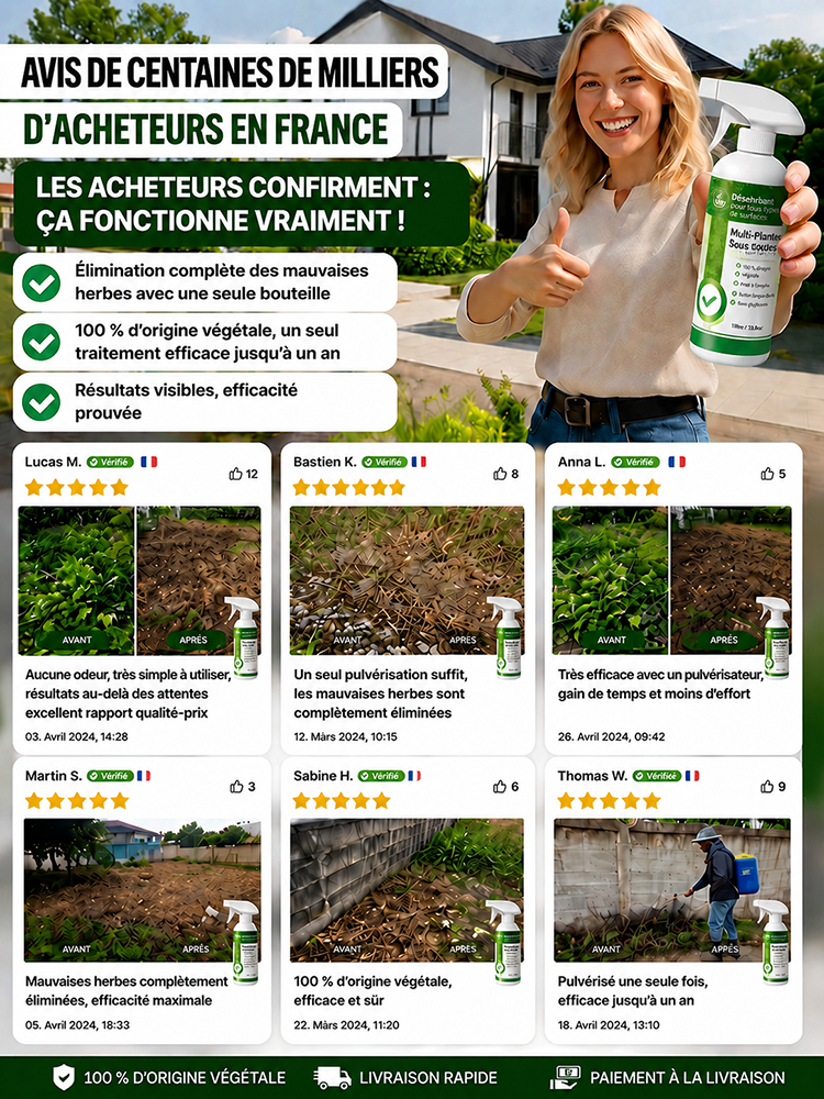 [Éradication totale] Spray pour lutter contre les mauvaises herbes et les bambous indésirables