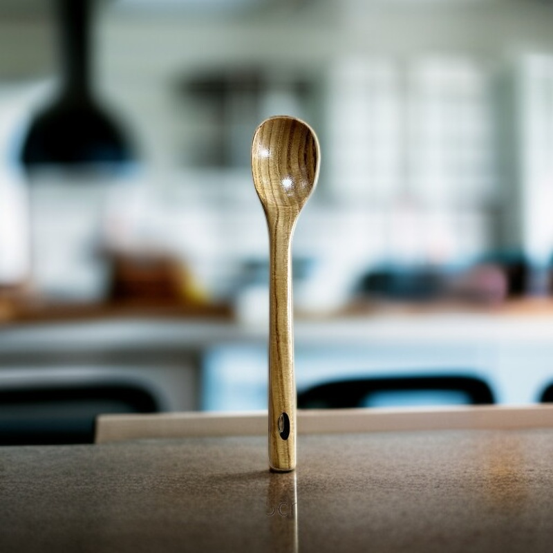 Set de trois cuillères à manche long en bois brut