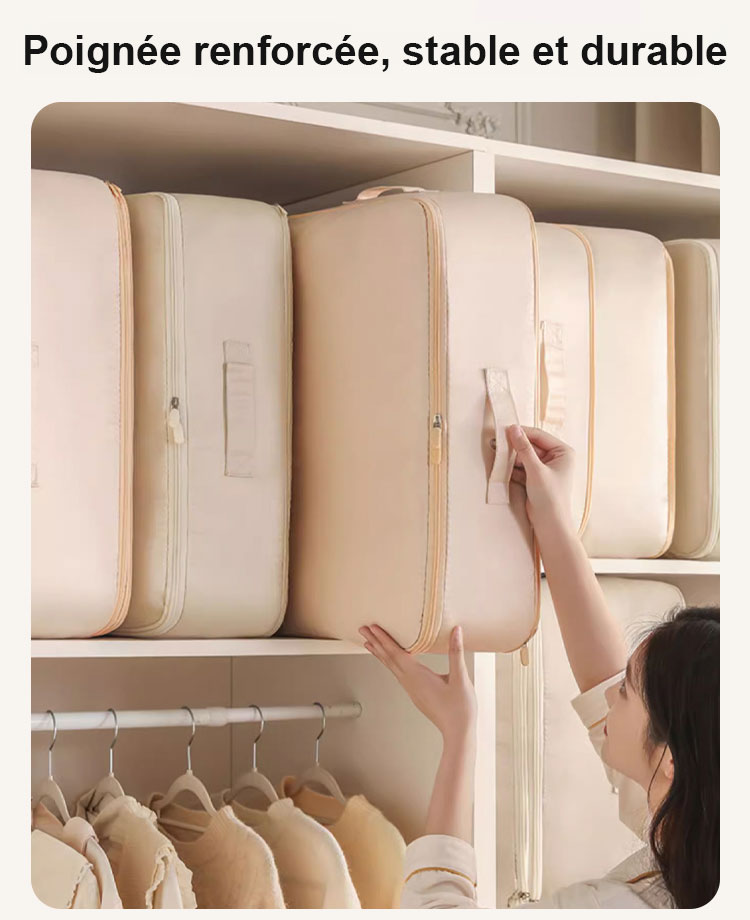 Sac de rangement pliable et compressible à trois couches [triple capacité]