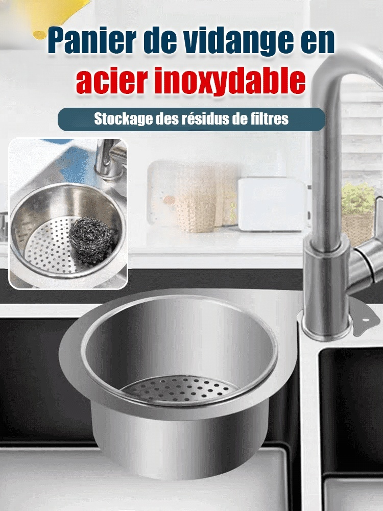 Panier de drainage en acier inoxydable 304 – Un incontournable pour la maison.