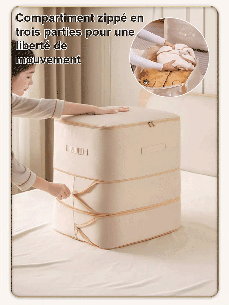 Sac de rangement pliable et compressible à trois couches [triple capacité]