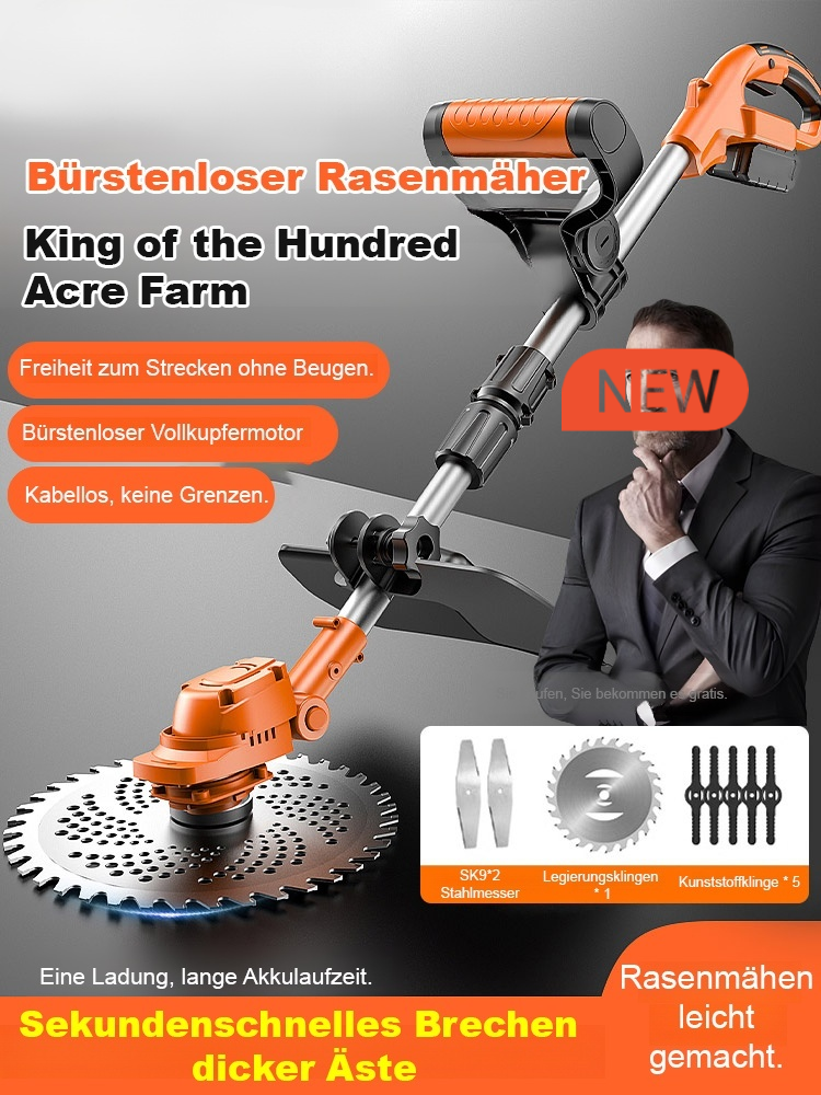  Handgehaltener, energiesparender Akku-Rasentrimmer für große Flächen