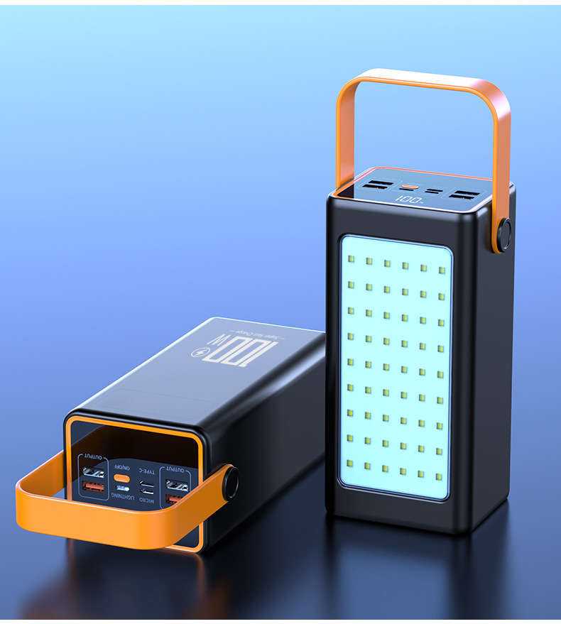 Superschnell aufladbare Powerbank mit großer Kapazität und Licht