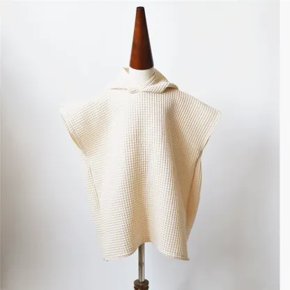 Bademantel mit Waffelmuster und personalisierter Stickerei für Kinder – geeignet für Kinder im Alter von 2–7 Jahren