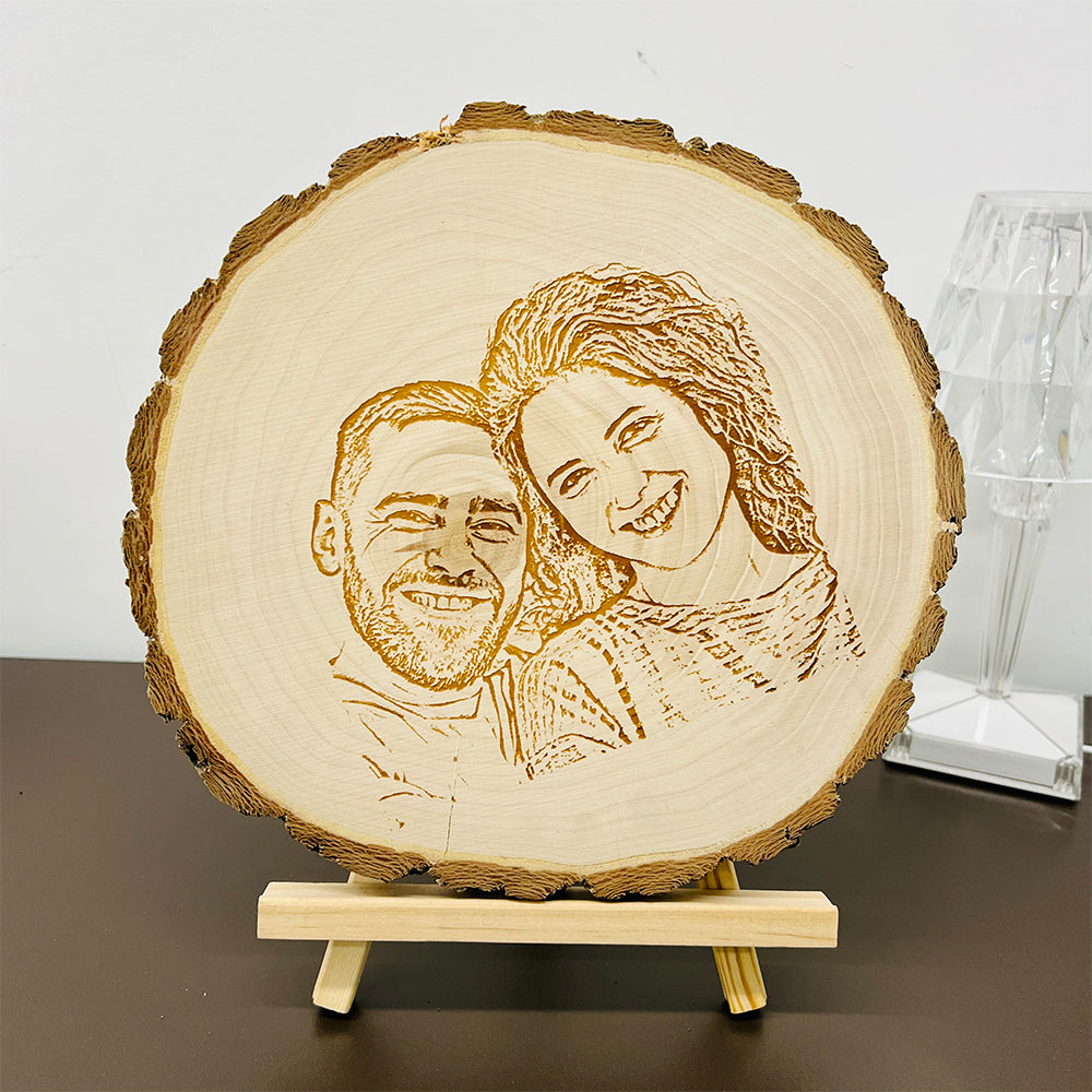 ⭐️ Individuelle Naturholzscheibe mit Foto und eingraviertem Text