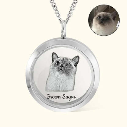 Personalisierte Andenkenkette aus Tierfell mit Portrait, Gedenkschmuck, Haustierverlust-Geschenk für Sie