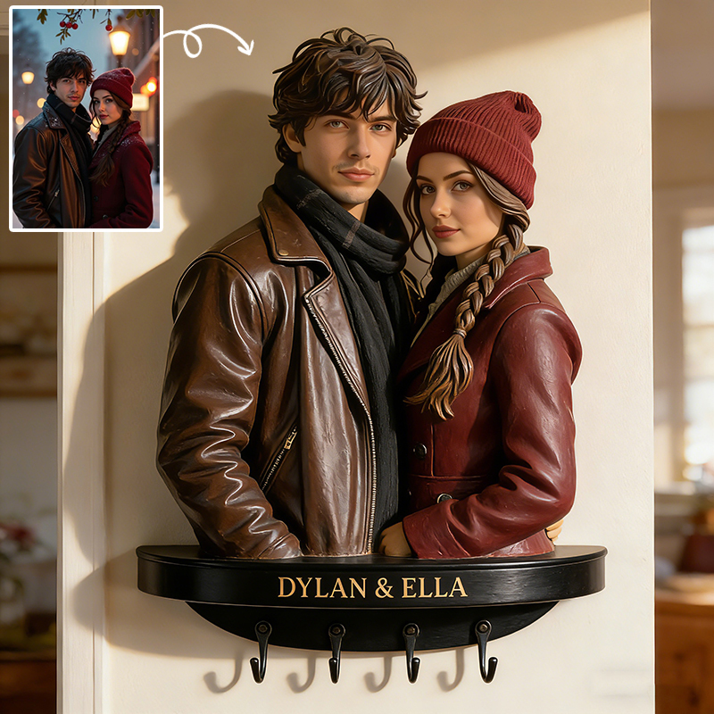 Personal isierte realistische Paar porträt Haken-hängen Erinnerungen, Momente halten