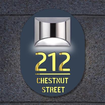 Personalized Solar Cut House Number Sign