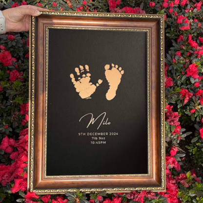 Custom Foiled Baby Hand & Footprint Art Frame