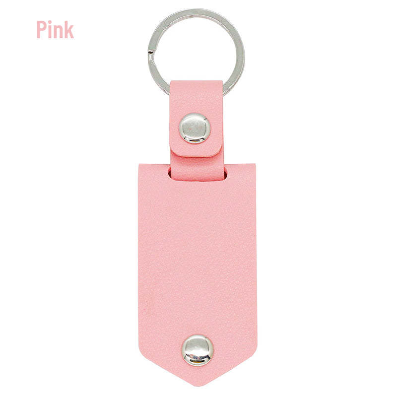 Personalisierter Schlüsselanhänger aus Leder mit Foto und Text als Geschenk zum Jahrestag für Paare