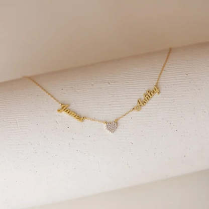 Aangepaste naam & effenen hart charme ketting
