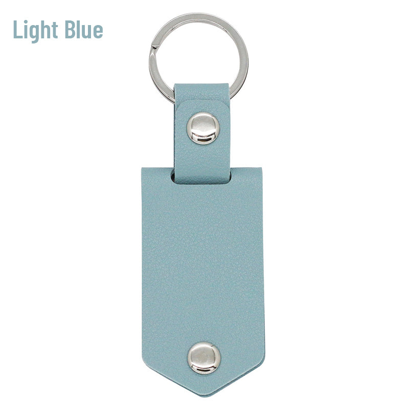 Personalisierter Schlüsselanhänger aus Leder mit Foto und Text als Geschenk zum Jahrestag für Paare