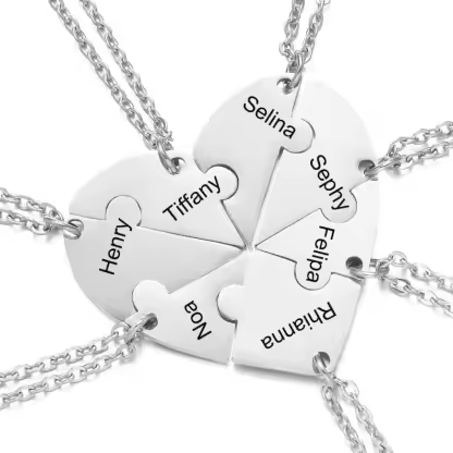 Herzförmige Namenskette, die Freundschaft/Familie/Liebe symbolisiert – wo sich Liebe und Freundschaft kreuzen