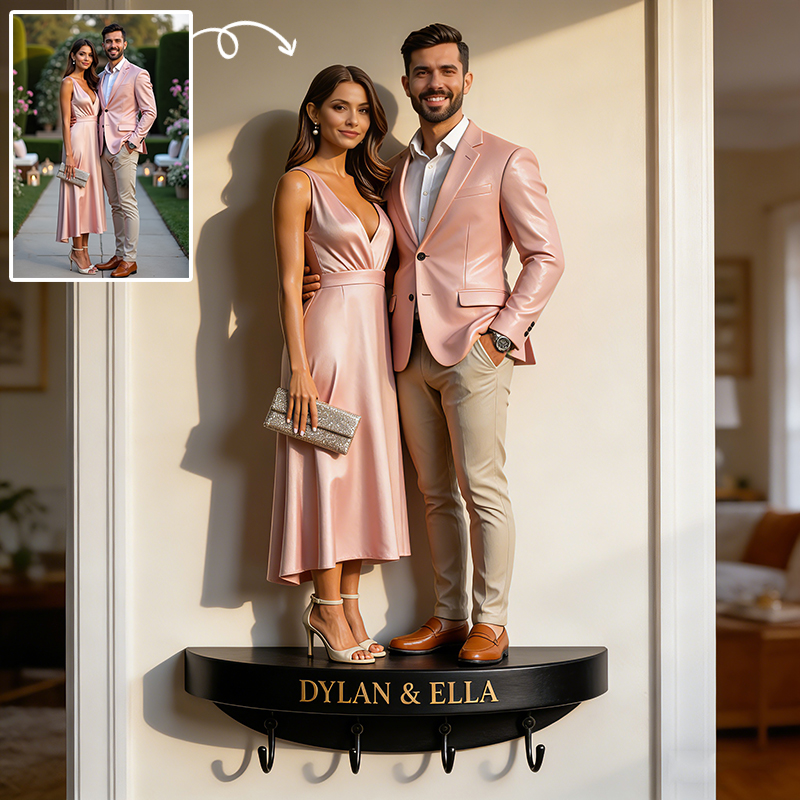 Personal isierte realistische Paar porträt Haken-hängen Erinnerungen, Momente halten