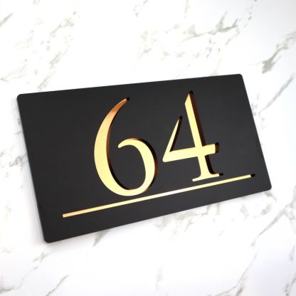 Custom house sign door address mirror plaque