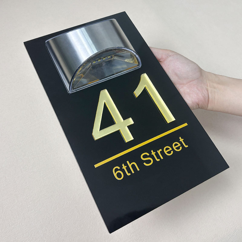 Custom Solar 3D House Sign | Rectangle