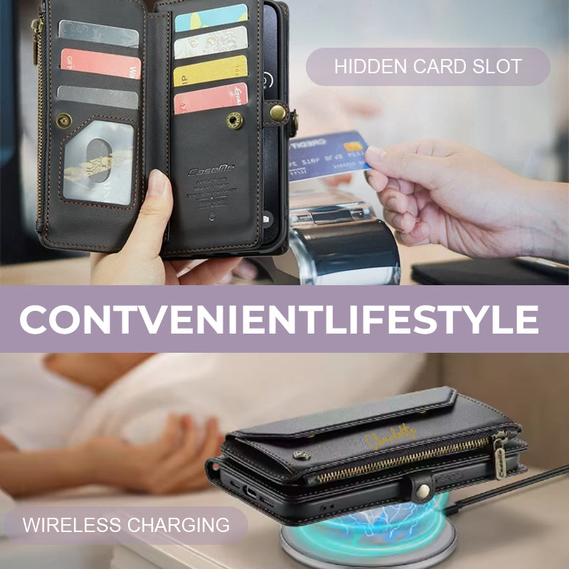 Personalisierter Briefkartenhalter Reißverschluss Portemonnaie Crossbody Handyhülle - Für iPhone und Samsung