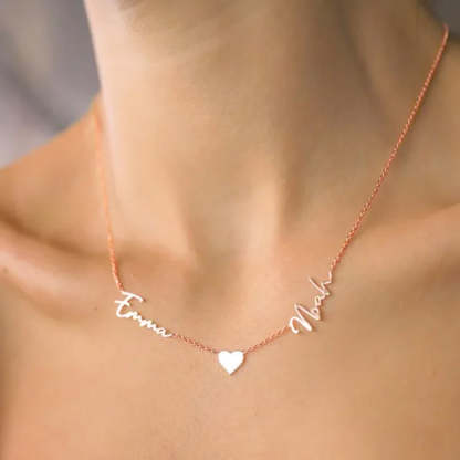 Aangepaste naam & effenen hart charme ketting