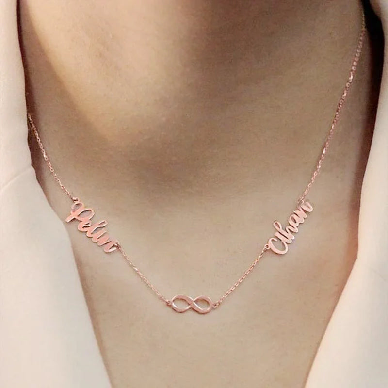 Aangepaste naam & effenen hart charme ketting