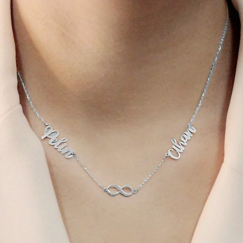 Aangepaste naam & effenen hart charme ketting