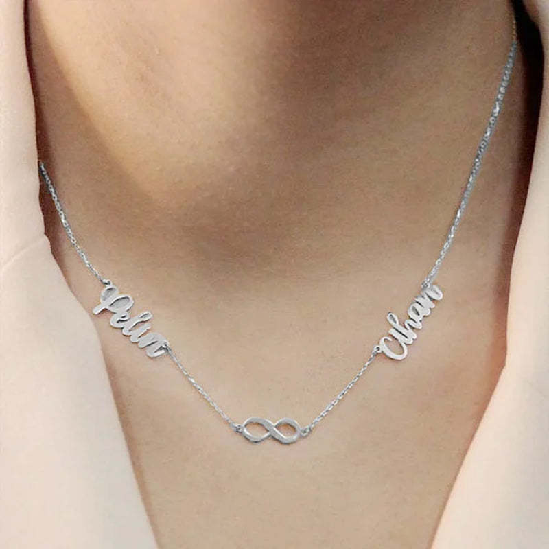 Aangepaste naam & effenen hart charme ketting