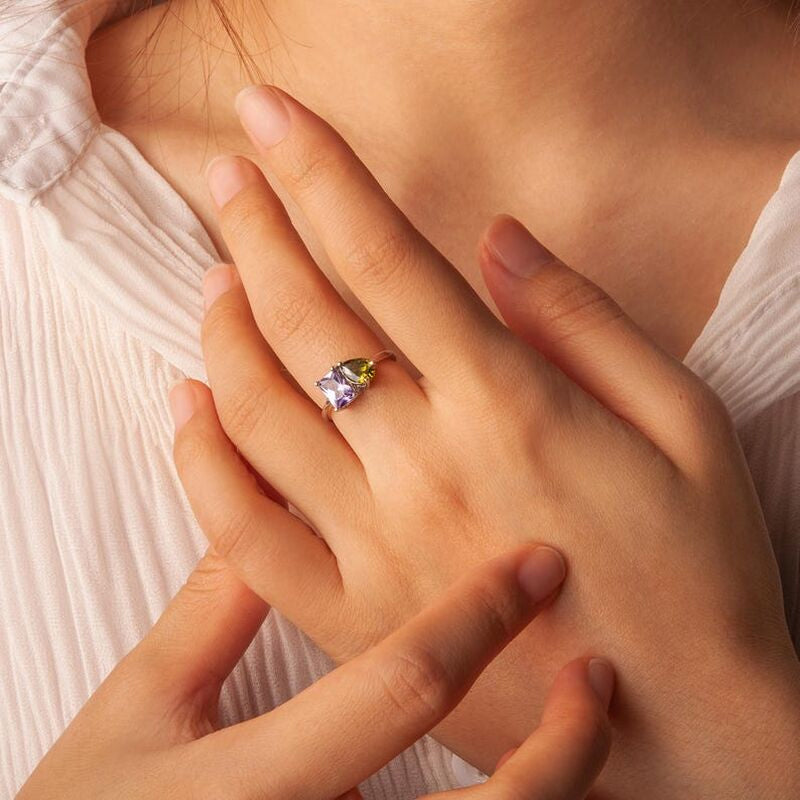 Personalized Couples Birthstone Ring