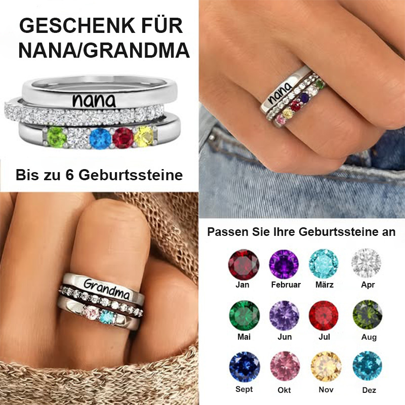 Großmutter-/Mama-Ringe mit Geburtssteinen für Enkel/Kinder