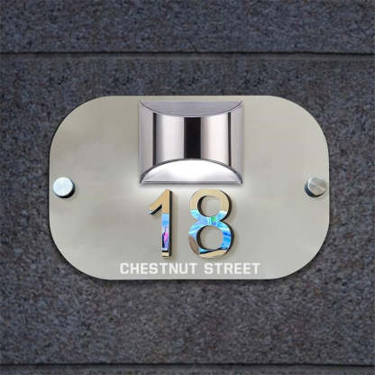 Personalized Solar 3D House Number Sign