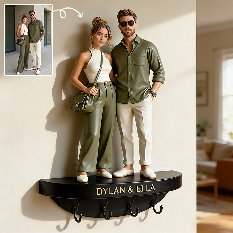 Personal isierte realistische Paar porträt Haken-hängen Erinnerungen, Momente halten