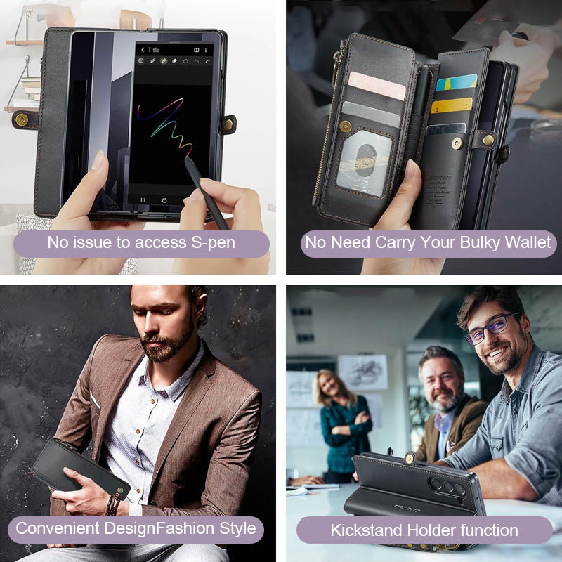 Personalisierter Briefkartenhalter Reißverschluss Portemonnaie Crossbody Handyhülle - Für iPhone und Samsung