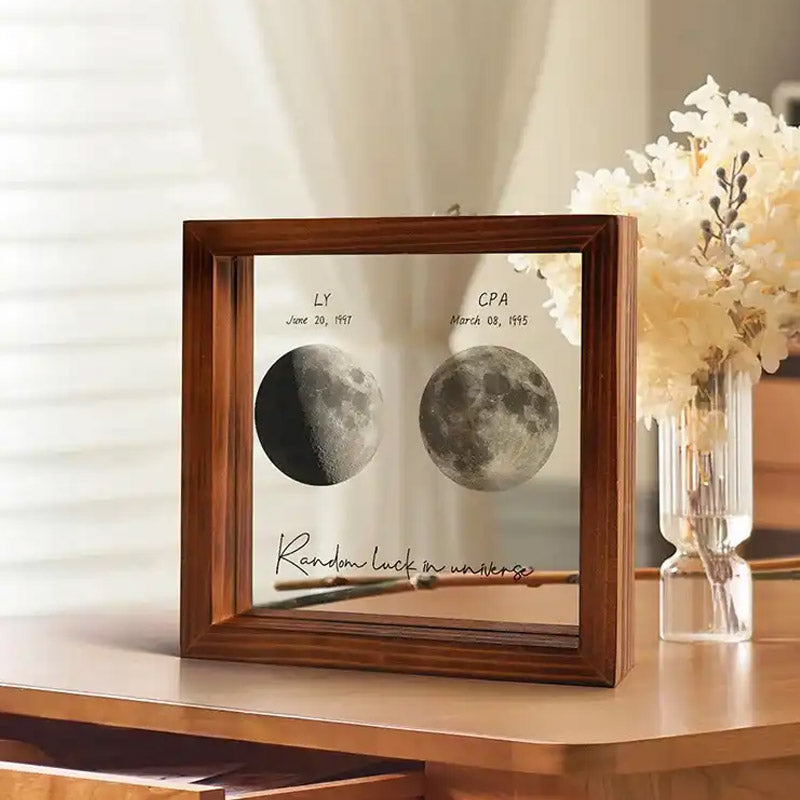 Personalisierter Sternenhimmel-Fotorahmen „Der Mond an dem Tag, an dem du geboren wurdest“-Paargeschenke/Dekoration