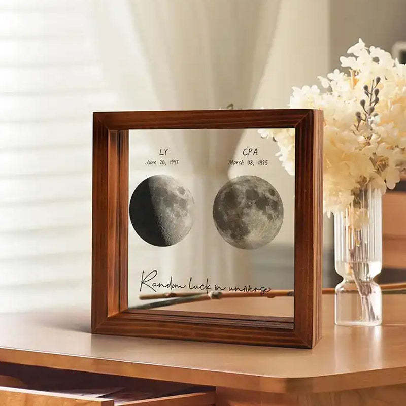 Personalisierter Sternenhimmel-Fotorahmen „Der Mond an dem Tag, an dem du geboren wurdest“-Paargeschenke/Dekoration