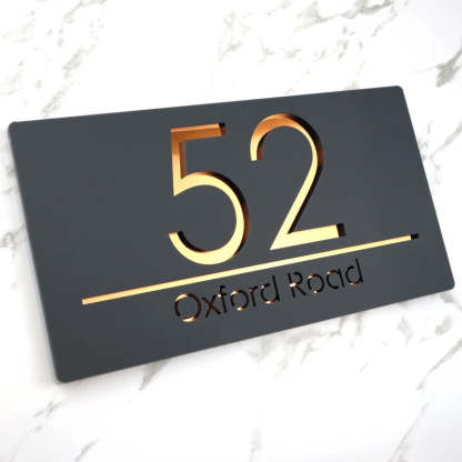 Custom house sign door address mirror plaque