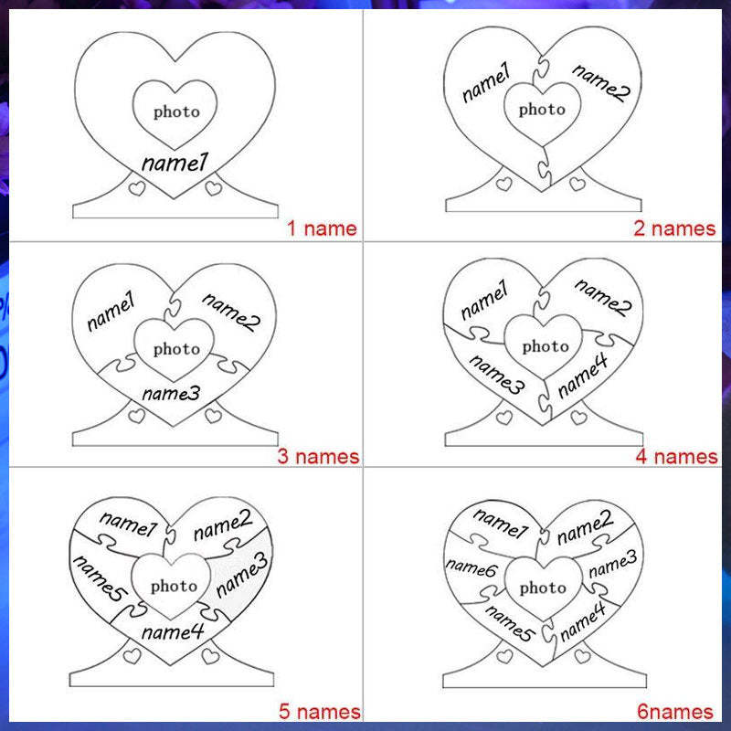 Personalisiertes Familienpuzzle, personalisiertes Fotospiegellicht – Muttertagsgeschenk