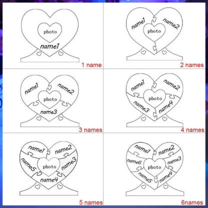 Personalisiertes Familienpuzzle, personalisiertes Fotospiegellicht – Muttertagsgeschenk