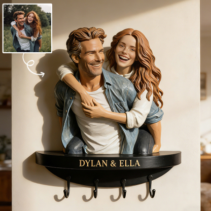 Personal isierte realistische Paar porträt Haken-hängen Erinnerungen, Momente halten