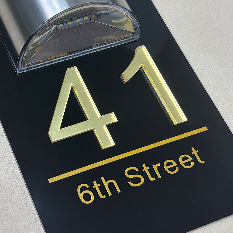 Custom Solar 3D House Sign | Rectangle