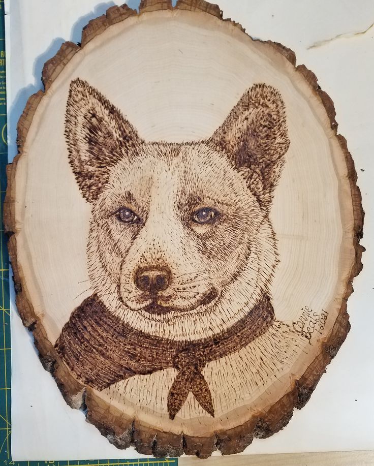 Personalisiertes Haustier Baumstumpf Wachstumsring Portrait