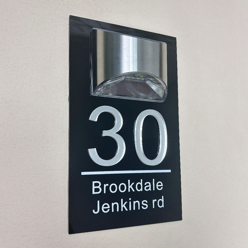 Custom Solar 3D House Sign | Rectangle