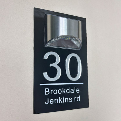 Custom Solar 3D House Sign | Rectangle