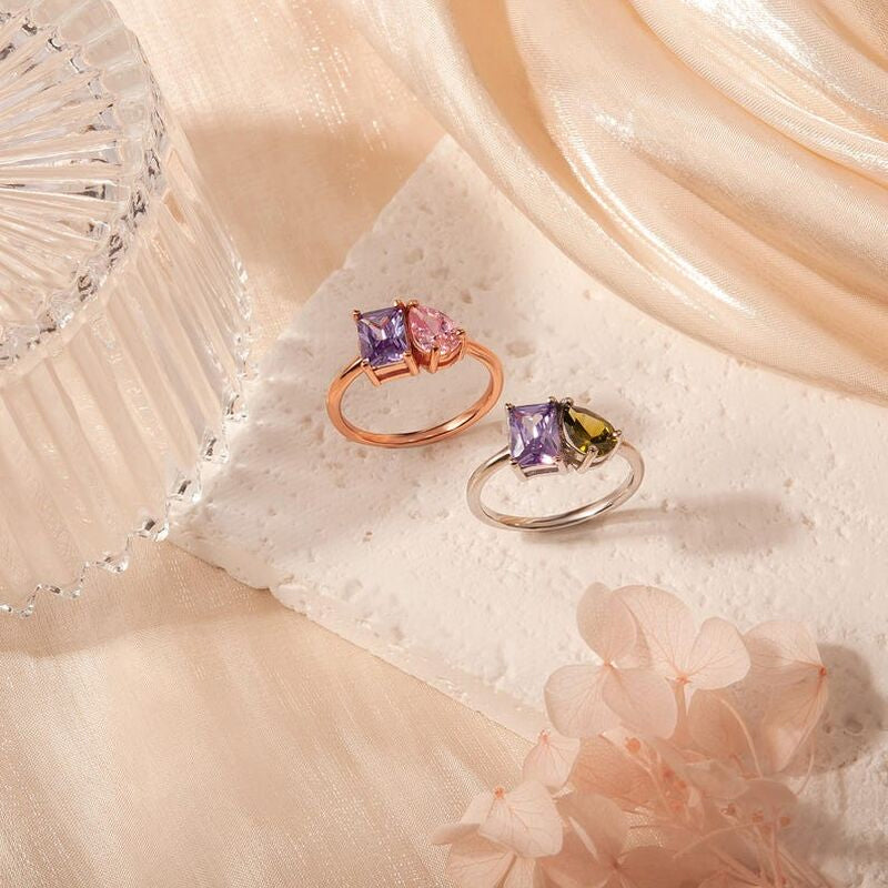 Personalized Couples Birthstone Ring
