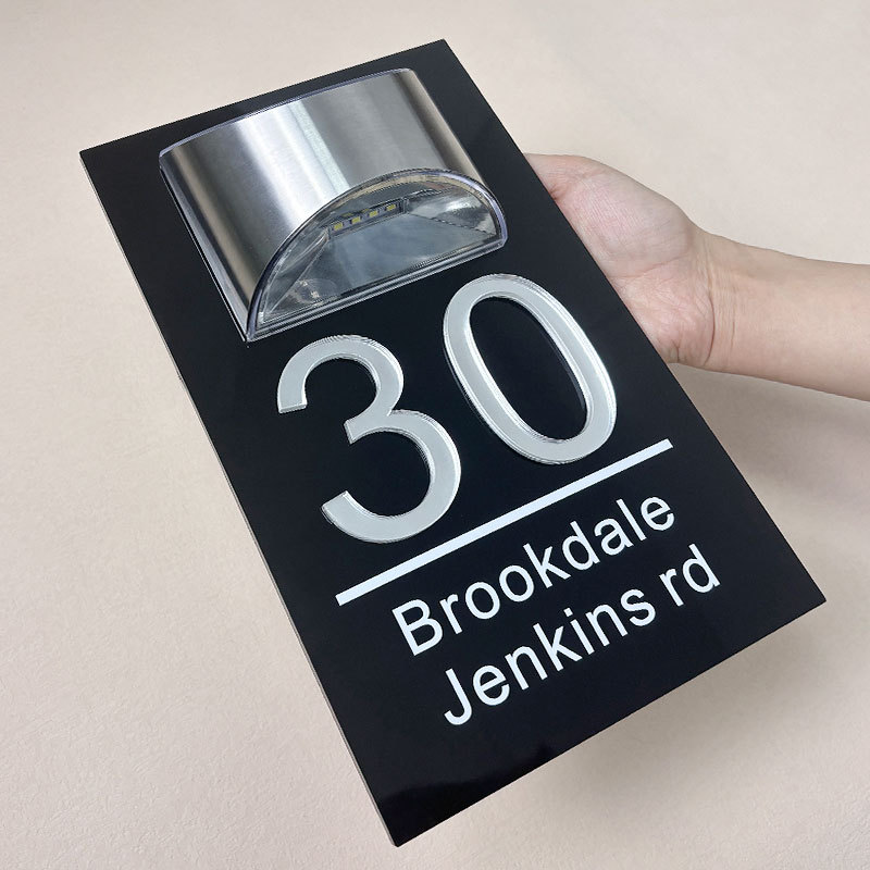 Custom Solar 3D House Sign | Rectangle