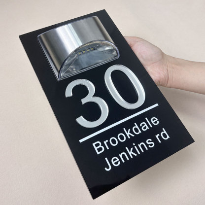 Custom Solar 3D House Sign | Rectangle