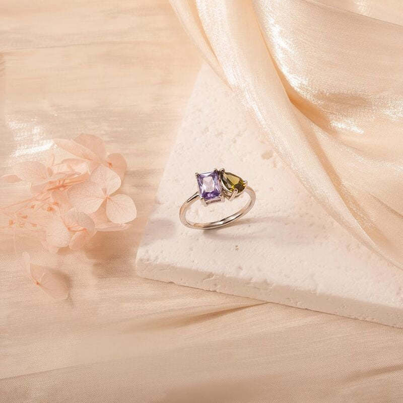 Personalized Couples Birthstone Ring