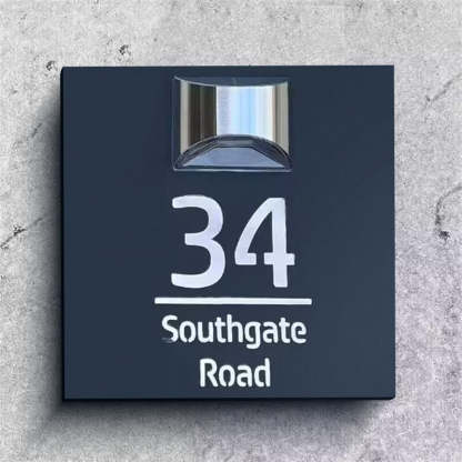 Personalized Modern Solar Light Laser Cutting House Plate