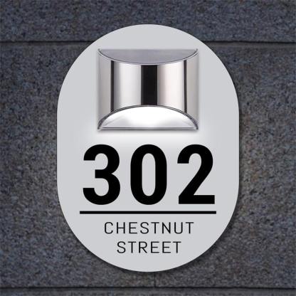 Personalized Oval Solar House Sign